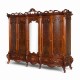 Dulapuri din lemn masiv, Dulap Lemn Masiv, Maro/Alb, 5 Uși, Ornamente Manuale, Cleopatra Lux