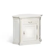 Bufet colț lemn masiv, maro/alb, detalii ornamentale, Veneția