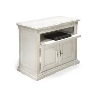 Comodă lemn masiv, TV, maro/alb, 2 uși, Veneția