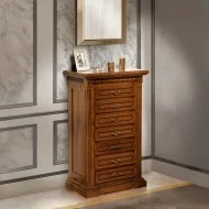 Casetieră lemn masiv, maro/alb, 7 sertare, Veneția