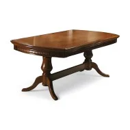 Masă lemn masiv, maro/alb, extensibilă, Veneția