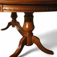 Masă lemn masiv, maro/alb, extensibilă, Veneția