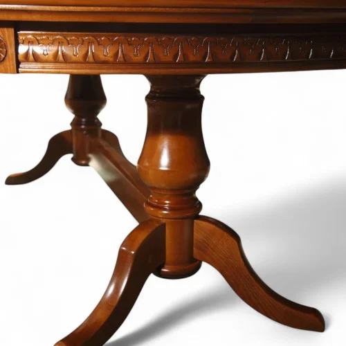 Masă lemn masiv, maro/alb, extensibilă, Veneția