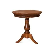 Masă lemn masiv, maro/alb, rotundă, Veneția  