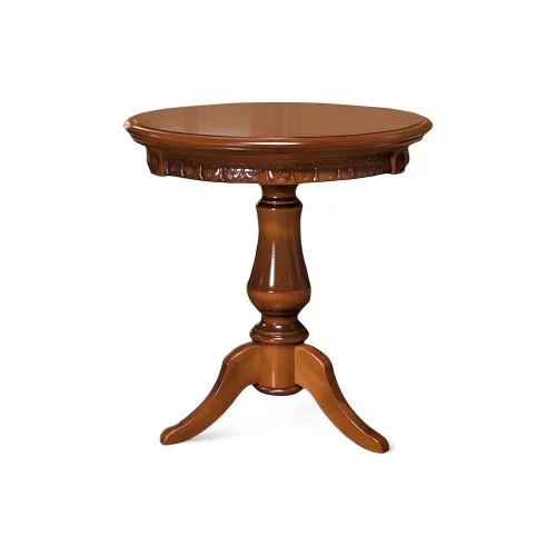 Masă lemn masiv, maro/alb, rotundă, Veneția  