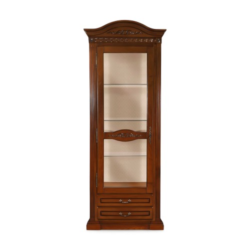 Cristalier lemn masiv, maro/alb, 1 ușă, stânga, Veneția Cristalier lemn masiv, maro/alb, 1 ușă, stânga, Veneția