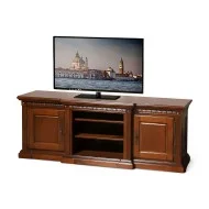 Bufet tv plasmă lemn masiv, maro/alb, finisaje drepte, Veneția