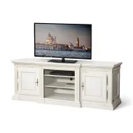 Bufet tv plasmă lemn masiv, maro/alb, finisaje drepte, Veneția