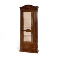 Cristalier lemn masiv, maro/alb, 1 ușă, dreapta, Veneția