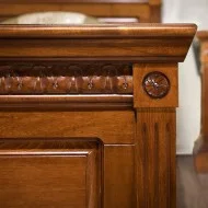 Pat lemn masiv, maro/alb, single, 900, inserții sculptate, Veneția