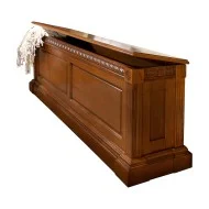 Ladă lenjerie lemn masiv, maro/alb, 1800, Veneția