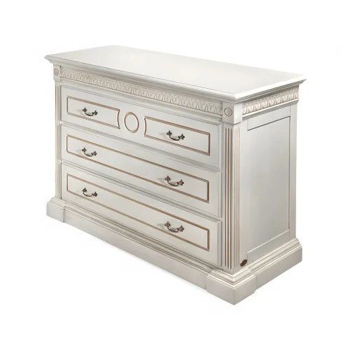 Comodă lemn masiv, maro/alb, influențe Rococo, Veneția