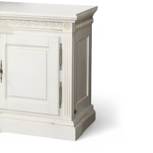 Toaletă Lemn Masiv, Maro/Alb, 2 Sertare, 2 Uși, Veneția