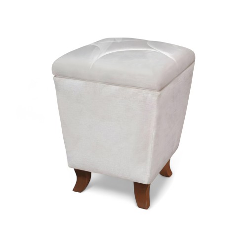 Taburet lemn masiv, maro/alb, tapisat, motive florare, Veneția