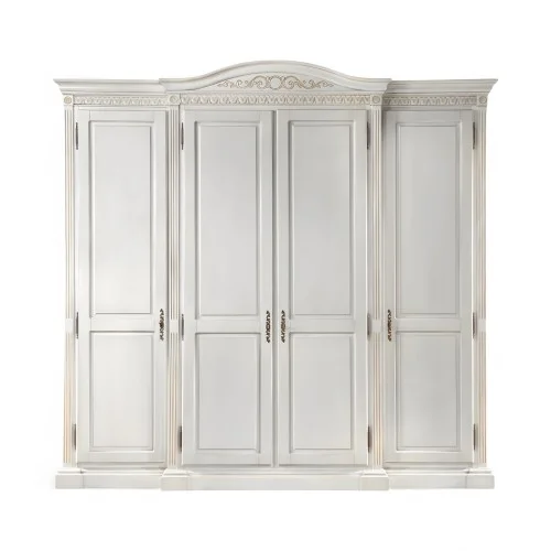 Dulap lemn masiv, maro/alb, 4 uși, Veneția