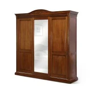 Dulap lemn masiv, maro/alb, 3 uși glisante, Veneția