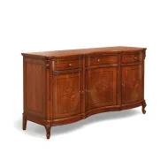 Bufet lemn masiv, maro/alb, 3 uși, 3 sertare, Firenze