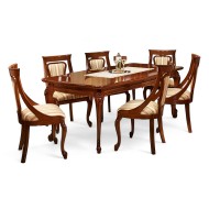 Masă lemn masiv, maro/alb, extensibilă, dreptunghiulară, Firenze Masă lemn masiv, maro/alb, extensibilă, dreptunghiulară, Firenze