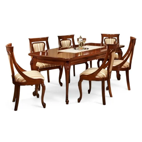 Masă lemn masiv, maro/alb, extensibilă, dreptunghiulară, Firenze