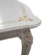 Masă lemn masiv, maro/alb, extensibilă, dreptunghiulară, Firenze