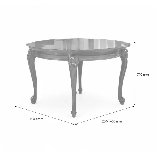 Masa rotunda extensibila - Firenze Mese din Lemn Masiv, Masă lemn masiv, maro/alb, extensibilă, rotundă, Firenze
