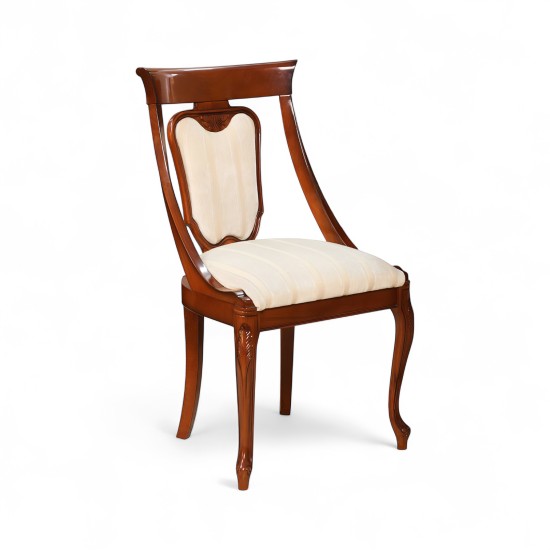 Scaun Md2 - Firenze Scaune din Lemn Masiv, Scaun lemn masiv, maro/alb, Md.2, tapisat, Firenze