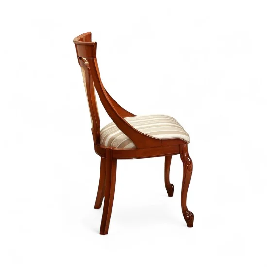 Scaune din Lemn Masiv, Scaun lemn masiv, maro/alb, Md.2, tapisat, Firenze