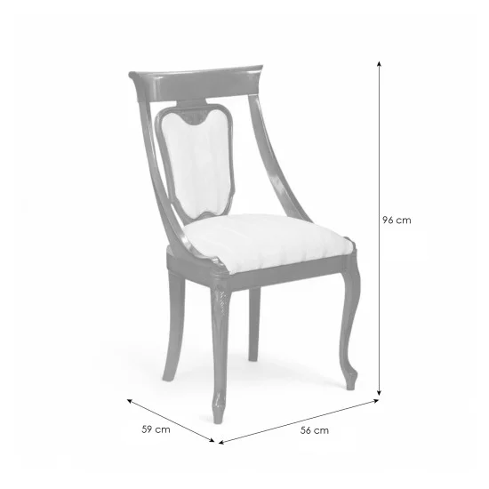Scaune din Lemn Masiv, Scaun lemn masiv, maro/alb, Md.2, tapisat, Firenze