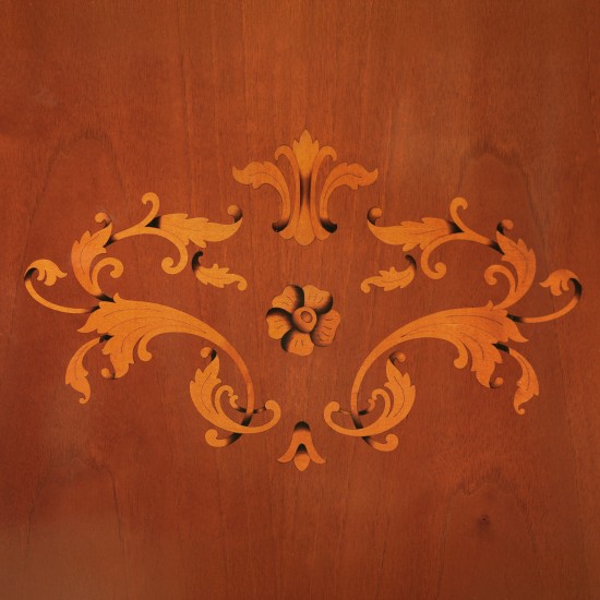 Cristalier lemn masiv, maro/alb, 3 uși, Firenze