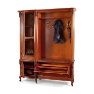 Cuier lemn masiv, maro/alb, 3 uși, 1 sertar, stânga, Firenze