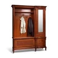 Cuier lemn masiv, maro/alb, 3 uși, 1 sertar, dreapta, Firenze