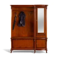 Cuier lemn masiv, maro/alb, 3 uși, 1 sertar, dreapta, Firenze