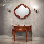 Ramă oglindă consolă lemn masiv, maro/alb, Firenze