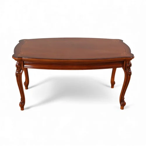 Măsuță lemn masiv, maro/alb, dreptunghiulară, Firenze