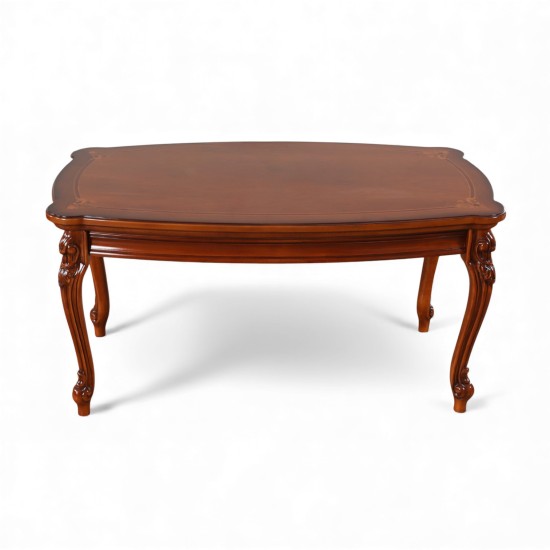 Mese din Lemn Masiv, Măsuță lemn masiv, maro/alb, dreptunghiulară, Firenze