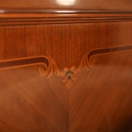 Pat lemn masiv, maro/alb, dublu, 1800, Md 2, ramă ornamentată, Firenze