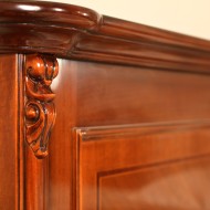 Pat lemn masiv, maro/alb, dublu, 1600, Md 2, ramă ornamentată, Firenze