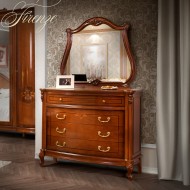 Comodă lemn masiv, maro/alb, mânere aurii, Firenze