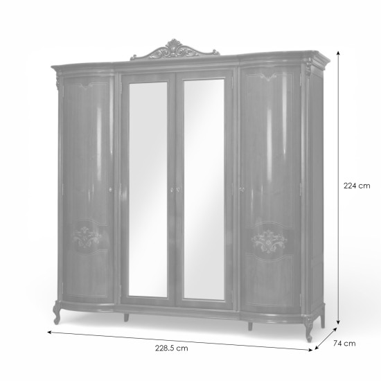 Wardrobe, 4-door Wardrobe - Firenze