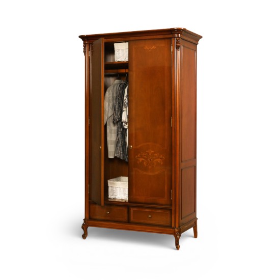 Dulapuri din lemn masiv, Dulap lemn masiv, maro/alb, 2 uși, Firenze