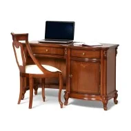 Masă lemn masiv, maro/alb, birou, Firenze