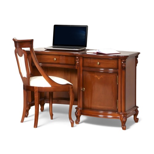 Masă lemn masiv, maro/alb, birou, Firenze