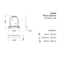 Ramă Oglindă Lemn Masiv, Maro/Alb, 2 Sertare, Arcad