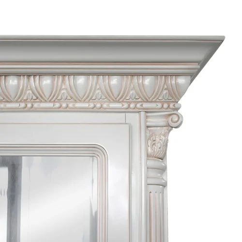 Bibliotecă lemn masiv, maro/alb, 4 uși, Veneția Lux