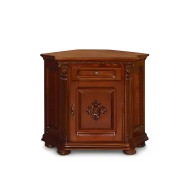 Bufet colț lemn masiv, maro/alb, 1 ușă, 1 sertar, Veneția Lux Bufet colț lemn masiv, maro/alb, 1 ușă, 1 sertar, Veneția Lux