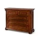Comoda - Venetia Lux Comode lemn masiv, Comodă lemn masiv, maro/alb, inserții ornamentale, Veneția Lux