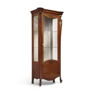 Cristalier, lemn masiv, maro/alb,1 ușă dreapta, Venice