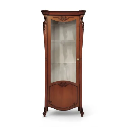 Cristalier, lemn masiv, maro/alb,1 ușă dreapta, Venice