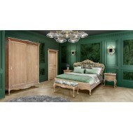 Set dormitor lemn masiv, din tei & fag, maro natural, 8 piese - Jasmina