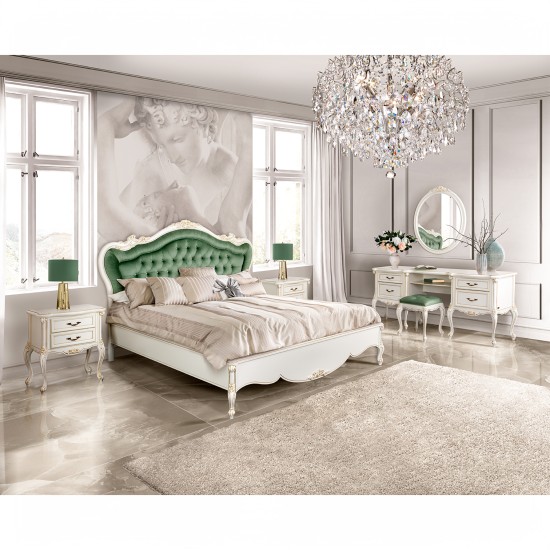 Set dormitor lemn masiv, din tei & fag, maro natural, 8 piese - Jasmina